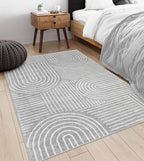 Lahome Abstract Washable Rugs, Soft Area Rugs 4x6 Non-Slip Grey Rug for Bedroom Entryway, Ultra-Thin Living Room Rugs Modern Throw Carpet for Nursery Kitchen(4'x6',Gray)