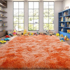 Upgrade Non-Slip Plush Rugs for Living Room, Soft Shaggy Carpets for Living Room, Fuzzy Rugs for Kids' Room, Perfect Decor for Modern Home Tie Dye Orange 8x10Feet