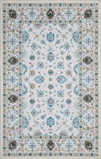WILLSUN Washable Area Rugs, 9x12 Non-Slip Boho Large Area Rugs for Living Room, Bedroom, Machine Washable Vintage Rug, Indoor Floral Print Carpet for Home Decor, Kid & Pet Friendly Mat