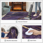5x8 Abstract Marble Kids Rug - Purple-Marble Dining Room Rug, Luxury Stone Pattern Area Rugs Indoor Modern Rugs for Bedroom Hardwood Floors Teen Room