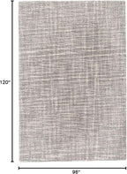 Dash & Albert Crosshatch Dove Grey Hand Micro Hooked Wool Rug, 7.5 X 9.5 Feet, Grey Solid Pattern