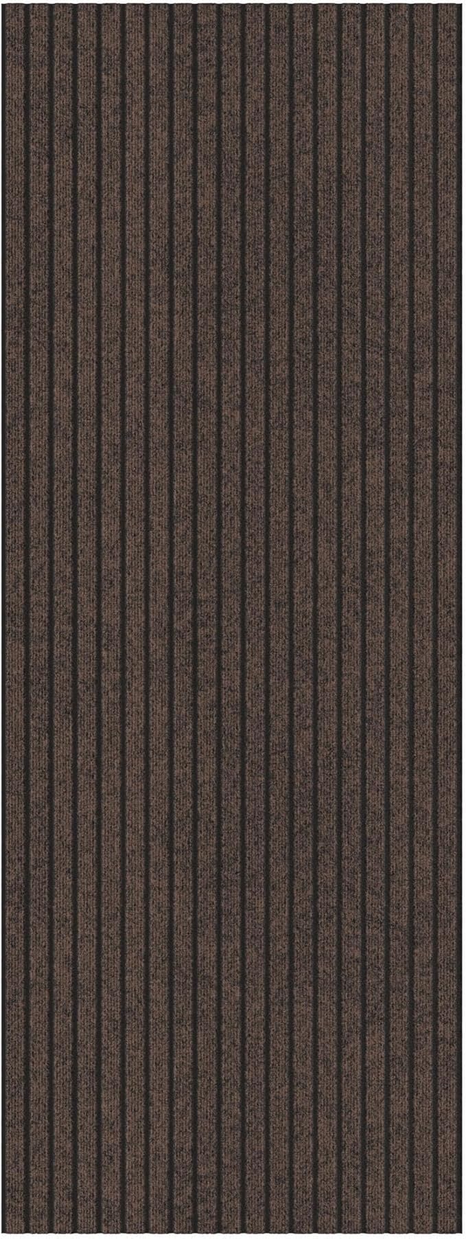 Ottomanson 2'7" x 22' Hallway Runner with Scraper Pile - Extra Durable Non-Slip Rug Mat for Indoor & Outdoor Use - Ideal for Kitchen, Entryway & Garage - High-Traffic Carpet, Brown