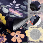 Lahome Floral Washable Rugs for Living Room, 5x7 Area Rugs Ultra-Thin Soft Rug, Non-Slip Bedroom Rug Stain Resistant Lightweight Boho Low-Pile Throw Carpet for ‎Dining Room Office (5x7ft,Purple)