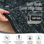 Black White 4x6 Throw Rugs for Entryway, Washable Dark Rug with Rubber Backing for Living Room Bedroom, Vintage Medallion Distressed Area Rug for Kitchen/Bathroom/Dorm/Home Office