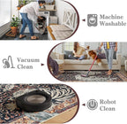 Moynesa Tiger Washable Area Rug, 9x12 Living Room Rug, Vintage Non Slip Large Rug for Dining Room, Ultra Thin Boho Soft Stain Resistant Indoor Carpet for Bedroom Guest Room, Puce Red