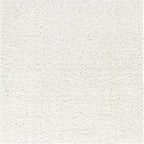 Unique Loom Davos Shag Collection Area Rug - Solid (5' 3" Square, White/ Ivory)