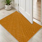 Modern Washable Area Rug 5x6, Boho Minimalist Non-Slip Rugs, Abstract Striped Soft Carpet for Living Room Bedroom Nursery Room Home Decor Office, Pet Friendly, Orange Beige