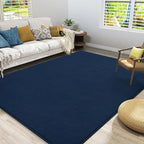 Amearea Large Modern Area Rugs for Bedroom Living Room, 6x9 Feet Navy Blue Thickened Memory Foam Rug, Fluffy Indoor Washable Rugs Non Slip Minimalist Carpet for Boys Girls Dorm Nursery Room Decor