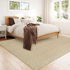 Collive Boho Rugs for Living Room 6x9 Tan, Washable Large Area Rug Braided Woven Cotton Bedrom Rug, Modern Floor Carpet Door Rugs for Nursery Room Office, Outdoor Rug for Patio Balcony Courtyard Decor