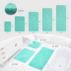 Bathroom Rug 24x48 Non Slip Fluffy Bath Mat for Bathroom Floor Washable Plush Luxury Bath Rug for Tub Soft Absorbent Shower Mat, Spa Blue