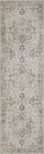 GENIMO Runner Rug 2'6"x4 Machine Washable Non Slip Vintage Hallway Runner Rug, Low Pile Lightweight Rugs for Indoor Entryway, Hallway, Kitchen and Corridor, Light Taupe Brown