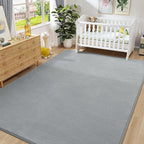 Amearea Large Modern Area Rugs for Bedroom Living Room, 5x8 Feet Grey Thickened Memory Foam Rug, Fluffy Indoor Washable Rugs Non Slip Minimalist Carpet for Boys Girls Dorm Nursery Room Decor