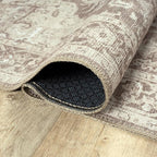 Bloom Rugs Washable Non-Slip 5' x 7' Rug - Light Brown Traditional Medallion Area Rug for Living Room, Bedroom, Dining Room, and Kitchen - Exact Size: 5' x 7'