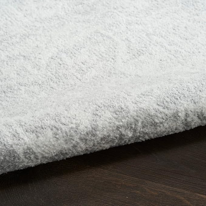 Nourison Home Astra Machine Washable Grey 2'2" x 8' Area Rug - Easy Clean, Non Shedding, Bed Room, Living Room, Dining Room, Kitchen (8' Runner)