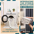 Istana Hallway Runner Rug 2.5x8 – Grey/White Cream Entryway Rug -Silk's Soft Touch Runners for Hallways - Stylish Kitchen Runner Rug Non Slip