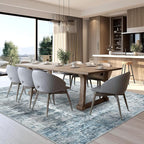 Area Rug 6x9 Abstract Rugs for Living Room 6 x 9 Washable Rugs Blue Non Slip Low Pile Rugs for Bedroom Dining Room Foldable Thin