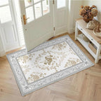 SOULFUL Medium Pile 3x5 Area Rug - Soft Underfoot Small Entryway Rug - Light Taupe Boho Floral - Washable Non-Slip - Perfect for Living Room Bedroom Foot Kids Room Reading Nook