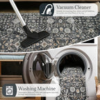 8x10 Washable Area Rugs Ultral Soft Non-Slip Stain Resistant Vintage Boho Large Carpet for High-Traffic Living Room & Dining Room