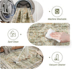 6x9 Area Rug for Living Room Washable 6x9 Non-Slip Modern Rugs for Bedroom Dinning Room Ultra-Thin Indoor Green Orange