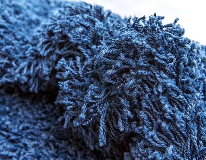 Unique Loom Solid Shag Collection Area Rug (8' x 10' Rectangle, Sapphire Blue/ Navy Blue)
