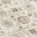 ReaLife Rugs Machine Washable Area Rug Runner - Living Room Bedroom Bathroom Kitchen Entryway Office - Padded Low Pile Stain Resistant Premium - Boho Farmhouse Vintage - Bryn - Beige Seafoam 2'6"x8'