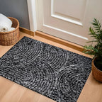 Rugshop Circles Arch Shag Area Rug Anthracite Dark Gray 2' x 3' Ideal for Entryways, Kitchens, or Small Spaces