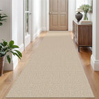 EARTHALL Washable Runner Rug 3x10 Ft Non Slip Runners for Hallways Long Cotton Rubber Backed Kitchen Runner Braided Indoor Floor Carpet Runners for Entryway, Hallway, Kitchen, Send/Beige