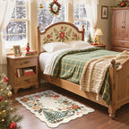 Lahome Floral Christmas Rug, 2x4 Washable Christmas Kitchen Rugs Indoor Ultra-Thin, Soft Christmas Rugs for Entryway Door Mat Holiday Rugs for Bathroom Bedroom, Beige/Multi