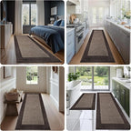 Machine Washable Kitchen Rug 24" x 84", Non Slip Kitchen Mat for Floor, Absorbent Entrance Runner Rug for Bedroom, Hallway, Bathroom, Door (Roll Packing)