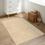 3x5 Washable Area Rug - Small Entryway Rug Non-Slip Orange Abstract Rainbow Kitchen Rugs Modern Boho Carpet Throw Rugs for Living Room Bedroom Bathroom Dorm Nursery Room Home Decor