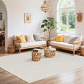 LBRO2M Easy Jute Solid Area Rug 4X6 Washable Rugs for Living Room Bedroom Natural Jute Look Indoor Outdoor Rug Durable, Solid Non Shedding Eco Friendly (4X6 Light Ivory)