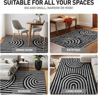 Rugshop Abstract Arch Shag Area Rug Anthracite Dark Gray 4' x 6' Ideal for Small Living Rooms, Offices, or Beside The Bed