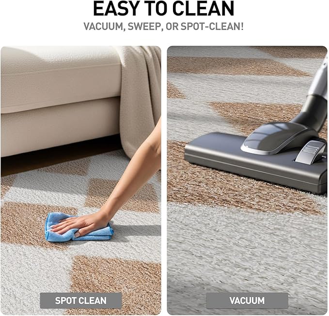 Rugshop Diamond Wave Shag Runner Rug Beige 2' 3" x 8' Perfect for Hallways, Kitchens, or Behind The Sofa
