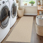 EARTHALL Washable Runner Rug 2x5 Ft Non Slip Runners for Hallways Cotton Rubber Backed Kitchen Runner Braided Indoor Floor Carpet Runners for Entryway, Hallway, Kitchen, Bedroom, Send/Beige