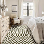 EVERGRACE Checkered Plaid Area Rug 9x12, Soft Faux Wool Rugs Washable Anti Slip Rugs Large Rug Carpet for Entryway Bedroom Living Room Hallway Kitchen Dining Room and Laundry Room, Olive Green