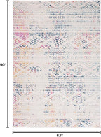 SAFAVIEH Tulum Collection Area Rug - 5'3" x 7'6", Ivory & Blue, Moroccan Boho Tribal Design, Non-Shedding & Easy to Clean, Ideal for Living Room, Bedroom, Dining Space (TUL272C)