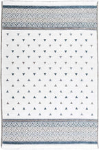 Alfa Rich 7x10 Blue Cream Off White Washable Area Rugs for Living Room Bedroom Kitchen Decor Cotton