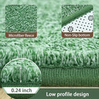 AROGAN Small Washable Area Rugs for Bedroom, 2×4 Runner Rug with Memory Foam for Hallway, Non Slip Fluffy Carpet Indoor Rug Runner for Kitchen, Bedside, Entryway Bathroom Home Decor, Matte Green