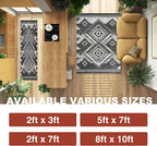 YHSF South West Native American Rug Ritz – Native Tribal American Indian Inspired Rug - Living Room, Bedroom, Hallway, Entryway & High-Traffic Area Rugs - Washable - Soft - Dark Grey, 2 Feet x 3 Feet