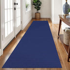 Braided Runner Rug 2.6x10 Ft Washable Runners for Hallways Kitchen Runner Rug Rubber Backed Cotton Long Entryway Runner Indoor, Woven Carpet for Hall Kitchen Entryway, Royal Blue/Navy