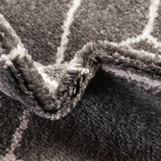 Unique Loom Trellis Frieze Collection Area Rug - Geometric (2' x 10' Runner, Dark Gray/ Ivory)
