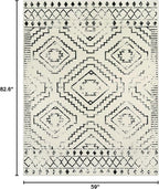 Wonnitar Moroccan Washable Rugs 5x7, Large White Tribal Area Rug for Living Room, Non-Shedding Soft Bedroom Accent Throw Mat, Geometric Floor Carpet for Dining Table Entry Office (Beige,5'x7')