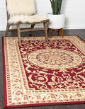 Unique Loom Versailles Collection Traditional Classic Medallion Floral Motif Area Rug (5' 0 x 8' 0 Rectangular, Burgundy/ Ivory)