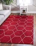 Unique Loom Trellis Frieze Collection Area Rug - Geometric (3' 3" x 5' 3", Red/ Ivory)
