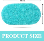 Soft Fluffy Area Rug for Bedroom, Teal Blue Fuzzy Shaggy Oval Throw Rugs for Bedside, Non-Slip Cozy Plush Shag Carpet for Kids Room Nursery Dorm Living Room, 2.6 x 5.3 Feet