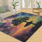 6x9 Tree of Life Living Room Rug - Galaxy Tree Bedroom Carpet, Dreamlike Starry Sky Classroom Rug for Carpet Boy Bedroom Office Nursery Hardwood Home Decor