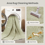 Valenrug Washable Rug 8x10 - Stain Resistant 8x10 Area Rugs for Living Room, Non Slip Backing Printed Rugs for Bedroom, Folable Machine Washable Area Rug (8'x10', Green)