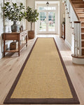 DEXI Hallway Runner Rug 3x7 Jute, Woven Braided Sisal Runner Non Slip, Entryway Farmhouse Runner Carpet for Indoor Luandry Hall Backdoor Bedroom, Natural/Brown