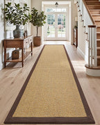 DEXI Hallway Runner Rug 3x7 Jute, Woven Braided Sisal Runner Non Slip, Entryway Farmhouse Runner Carpet for Indoor Luandry Hall Backdoor Bedroom, Natural/Brown