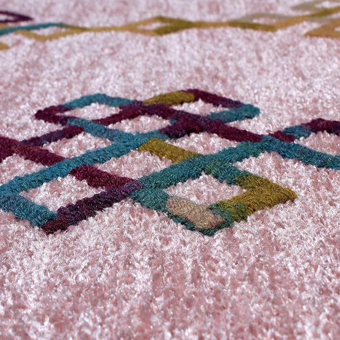 Alfa Rich 3x5 Light Pink Washable Area Rugs for Living Room Bedroom Kitchen Girls Decor Runner